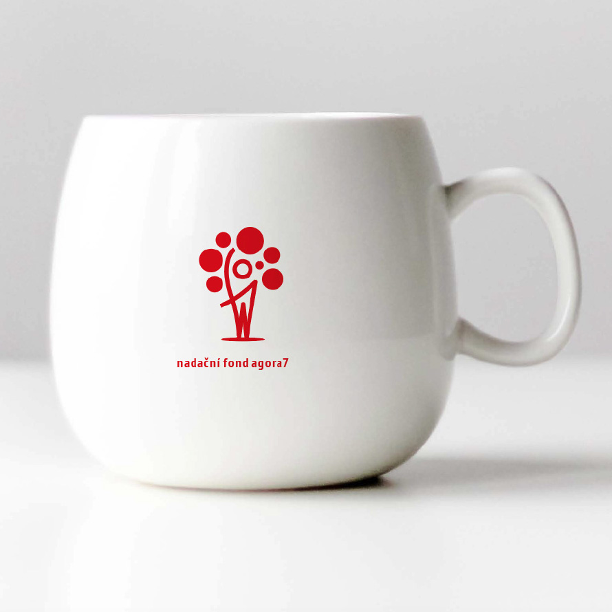 Agora photo of a mug with a logo.