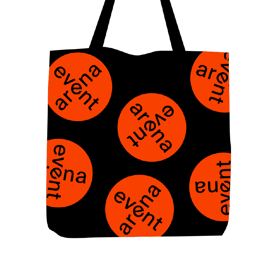 A bag with eventarena logo.