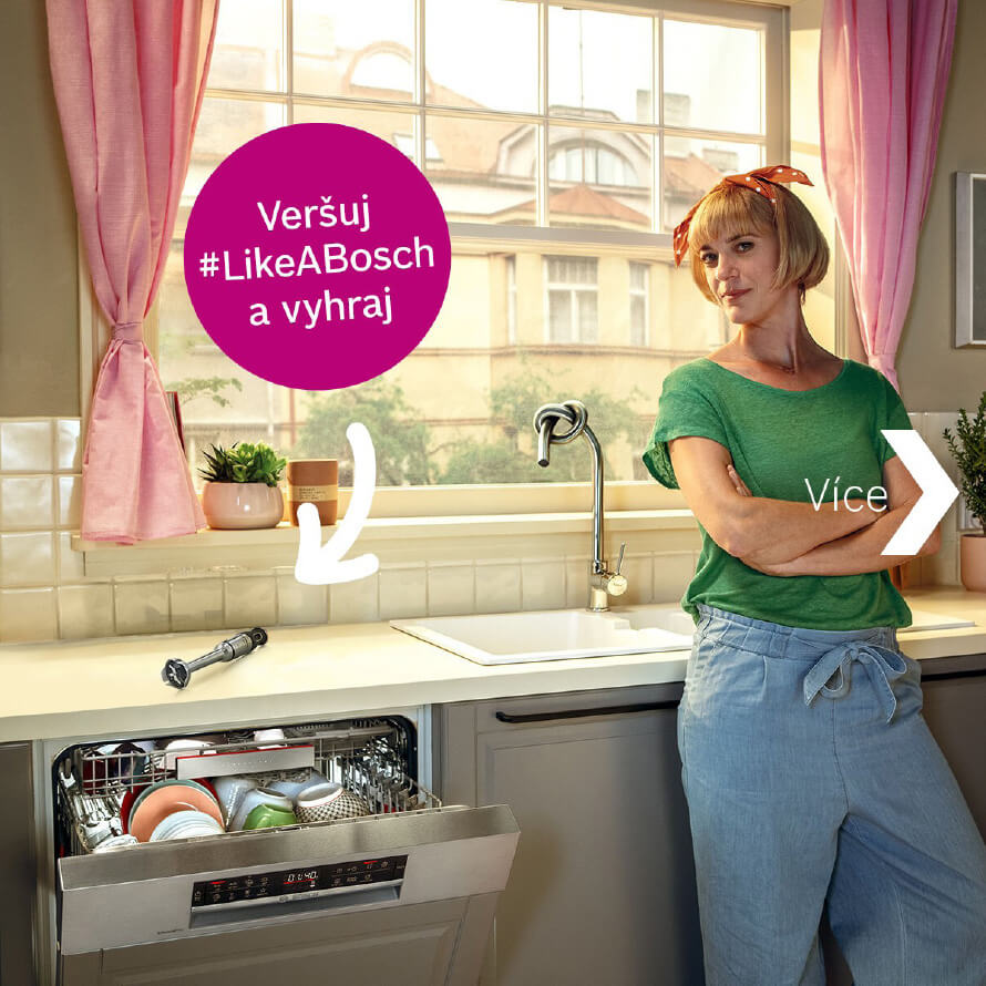A social banner for Bosh - women standing next to a dishwasher.