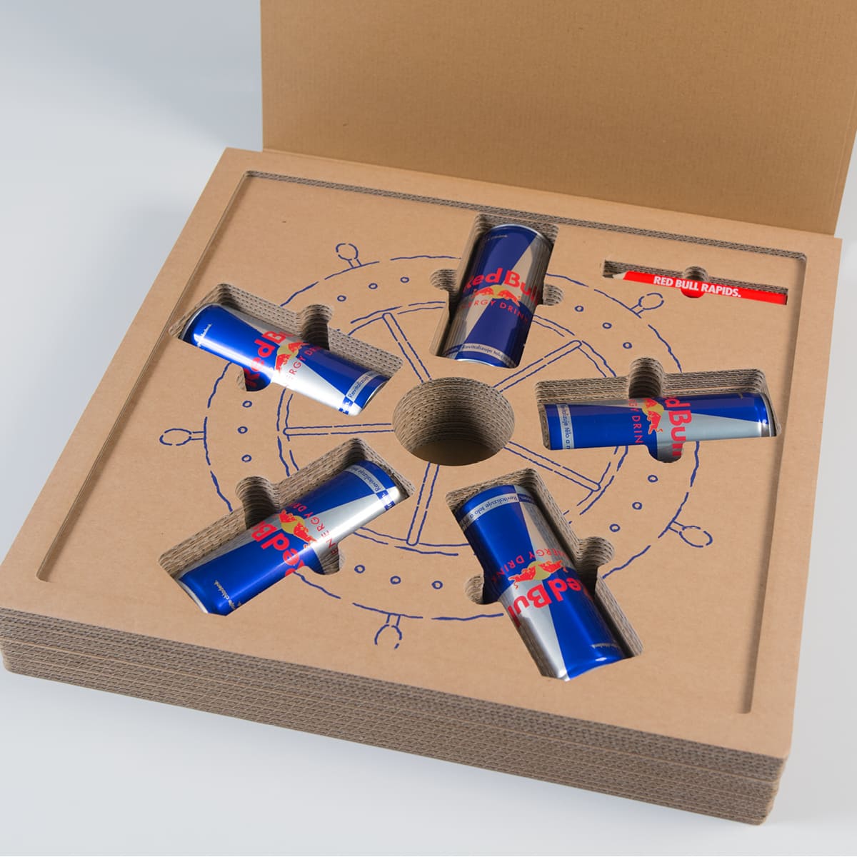 Red Bull packaging.
