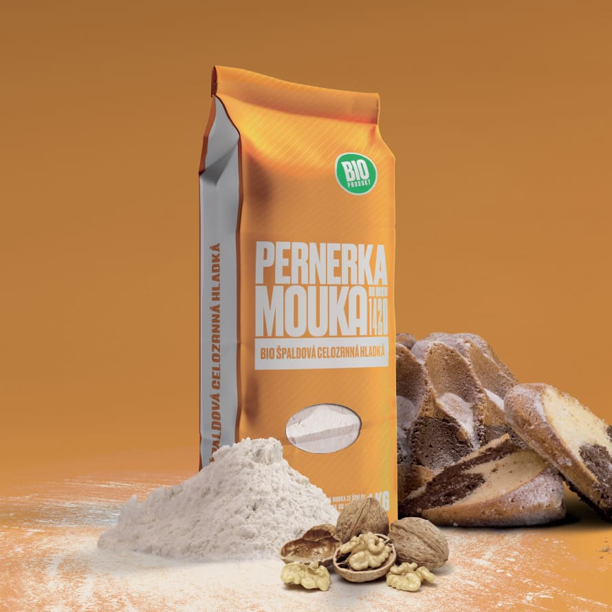 Orange Pernerka flour package.