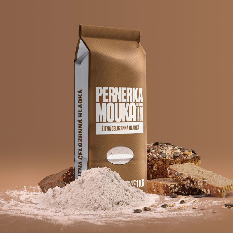 Brown Pernerka flour package.