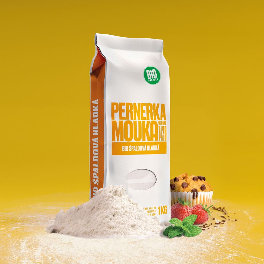 Yellow Pernerka flour package.
