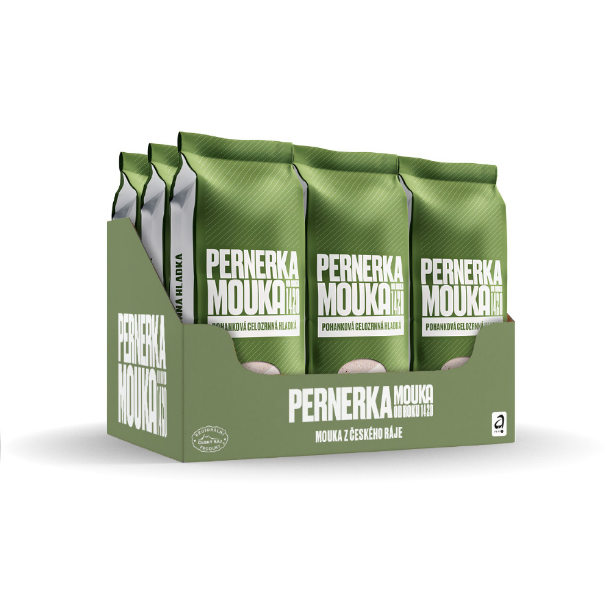Green Pernerka flour packages.