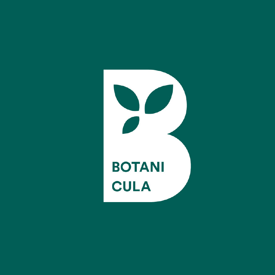A white logo of Botanicula.