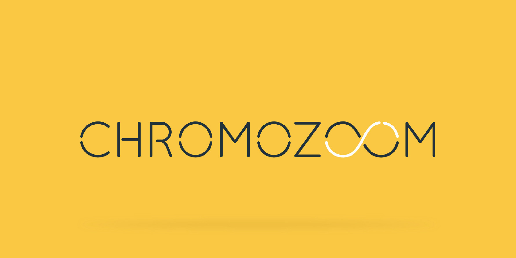 Chromozoom logo on yellow background.