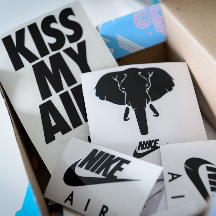 Nike Air Max stickers.