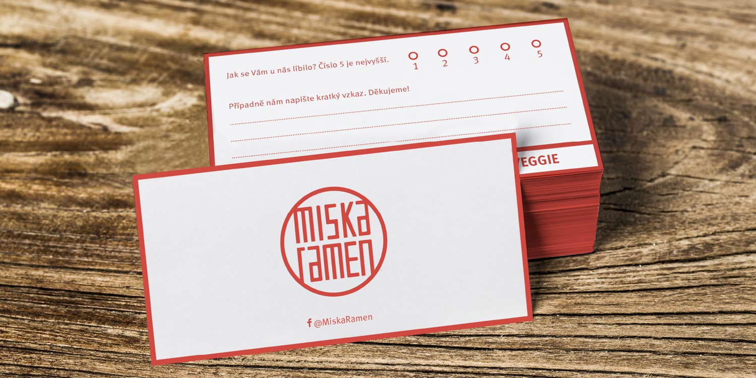 Business cards for Miska Ramen.